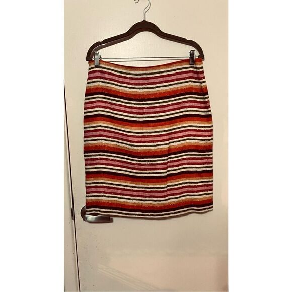 Talbots Multicolor Stripe Linen Pencil Skirt Size 6 - Picture 9 of 9